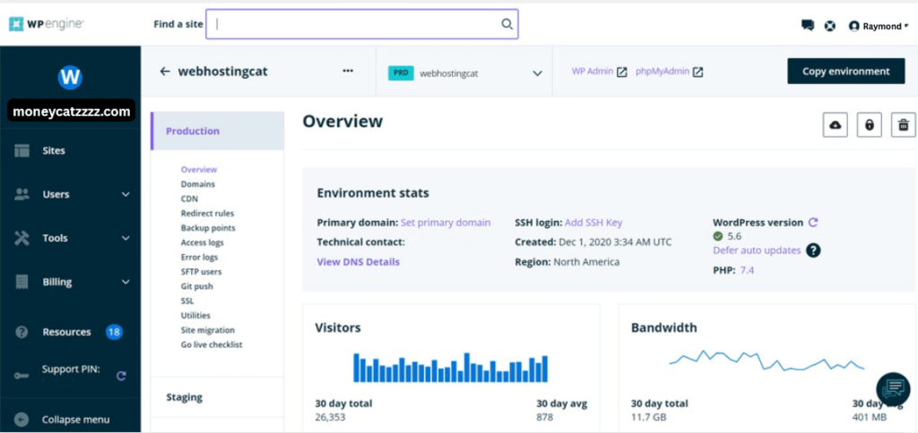 WP Engine Dashboard