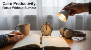 Read more about the article Calm Productivity: Focus Without Burnout (Framework + 7‑Day Plan)