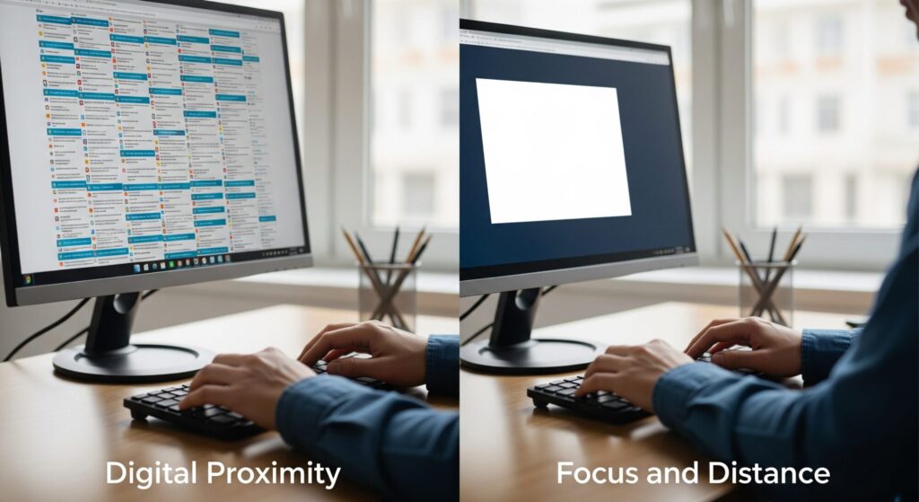 zeigarnik effect - Digital vs. Focused Distance